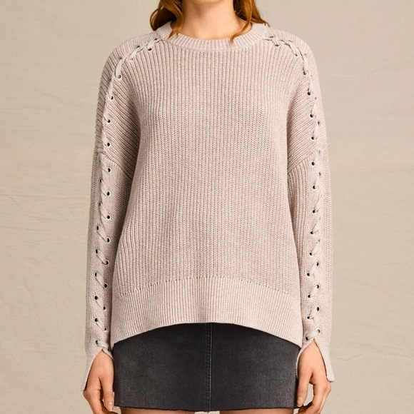All Saints Sweaters - ❣️SOLD❣️All Saints Aria Laced Mauve Jumper Sweater